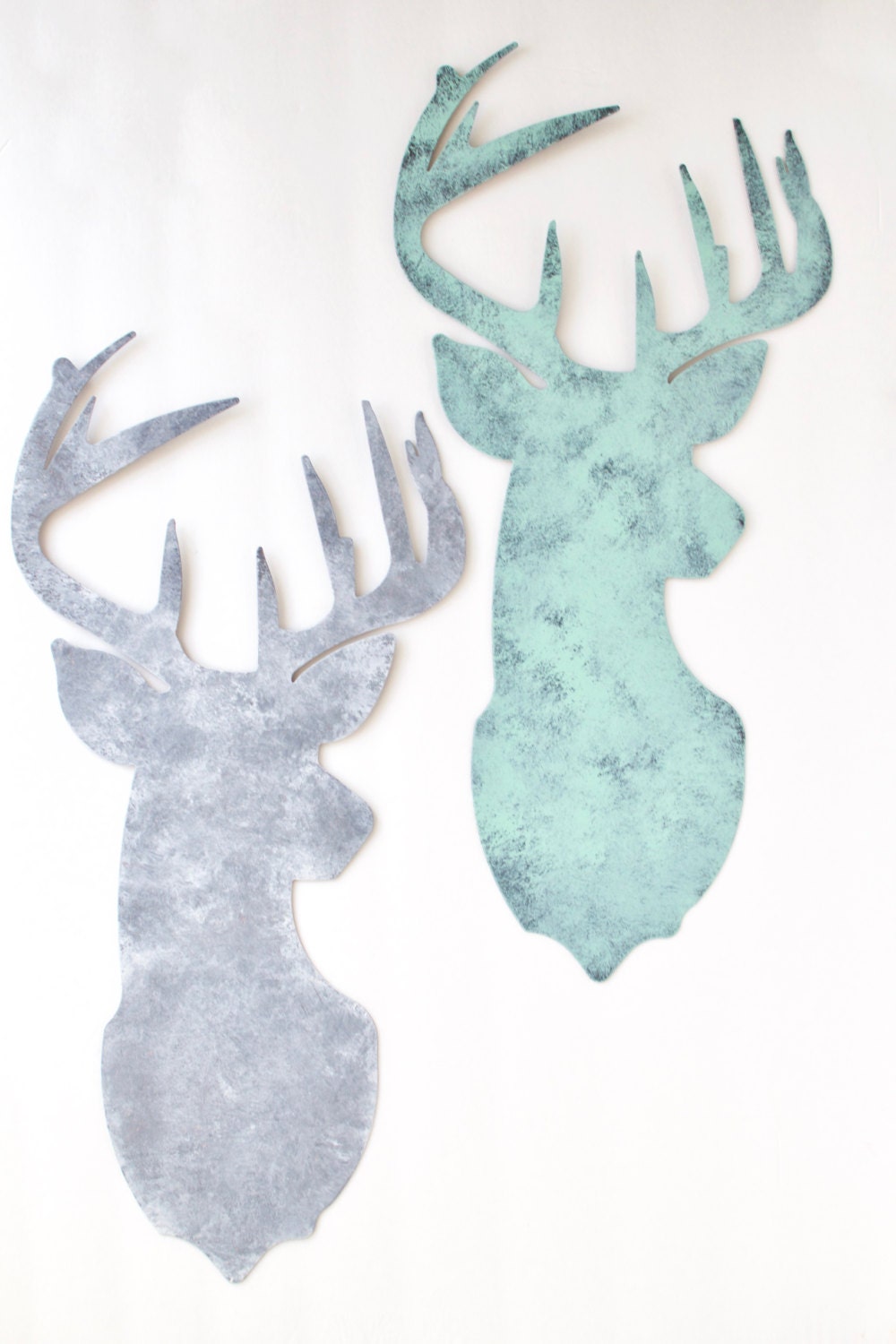 Metal Wall Art Patina Wall Decor Gray Wall Decor Deer Head