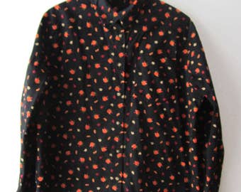 Womens Halloween Shirt Pumpkin Print Shirt Large Size Halloween Shirt Dress Vintage Cotton Blouse Pumpkin Holiday Shirt