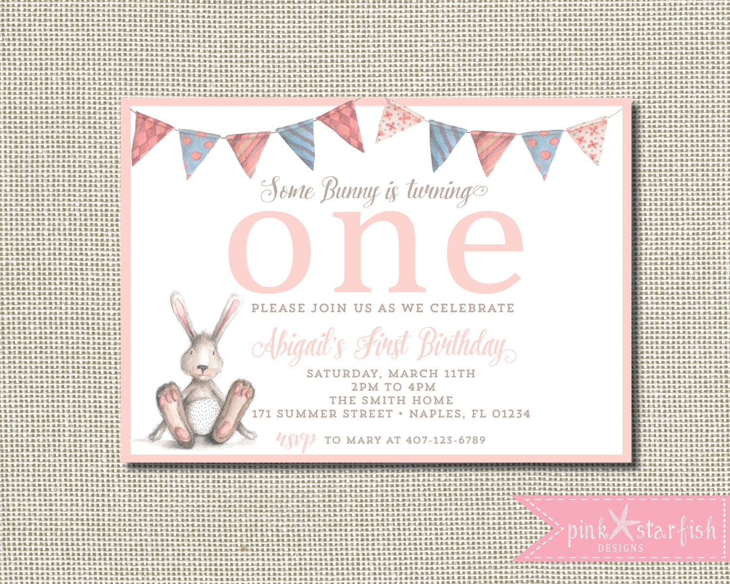 Some Bunny Is Turning One Invitation 6