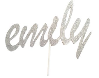 glitter name cake topper, cake topper, custom name topper, birthday name topper, gold cake topper, glitter cake topper, party cake topper