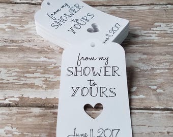 From my shower to yours, bridal shower tags, baby shower tags, thank you, bath salt tags, shower tags, Chalkboard tags (184)