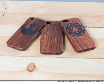 iPhone 6 Star Wars phone case - Wood case engraved with Star Wars Icon
