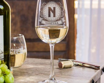 21st Birthday Wine Glass, Stem Wine Glass, Wedding Glass, Monogram Wedding, Gift For Her, Etched Wine Glass, Bridal Wine Glass, Gift Idea