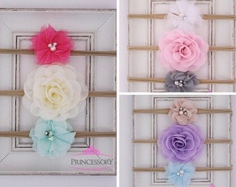 nylon headband - baby shower gift - baby headband set - newborn headband - infant headband - preemie headbands - baby girl headband