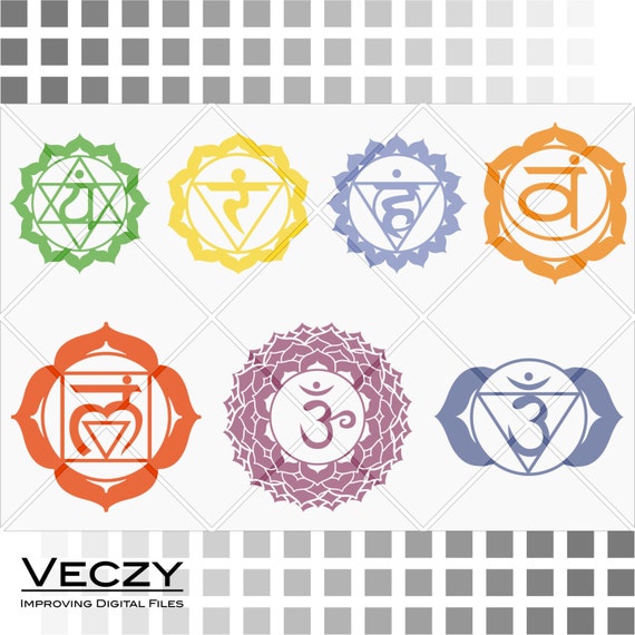 Chakra set of 7 svg files for cricut digital frames