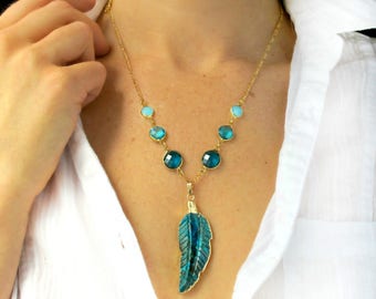 Turquoise Jewelry-Boho Necklace-Mothers Day Gift-Gift for Mom-Turquoise-Bohemian Necklace-Boho Jewelry-Long Boho Necklace-Gift for Her