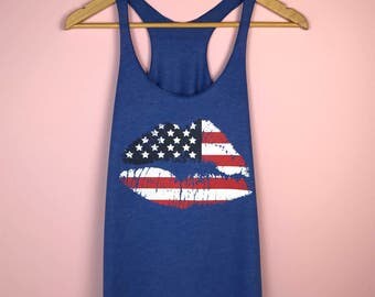 American Flag Tank Top 4th Of July Racerback Forth American Flag Tank Top 4th Of July Racerback Forth