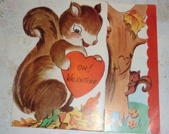 Squirrels and Tree - I'm Nutty About You Vintage A-meri-card Vintage Valentine