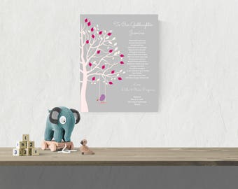 Goddaughter Baptism Gift Baby Girl Baptism Gift Naming Day Gift From Godmother Baby Nursery Art Dedication Gift Christening Gift - 45277