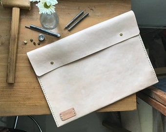 Personalized Laptop Case, Laptop Sleeve, Vegetable Tanned Leather, Macbook 11' 12' 13.3' 15'