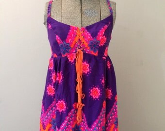 Hawaiian Dress Vintage Maxi Mod 60s
