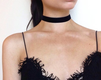 Wide Black Velvet Choker -SALE!