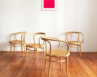 4 bentwood Dining chairs Gebrüder Thonet 209 beech natural untreated Chair