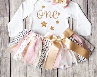Twinkle Twinkle Little Star First Birthday Outfit | Sparkle | Smash Cake | Outfit for Pictures | gold glitter | 1st bday