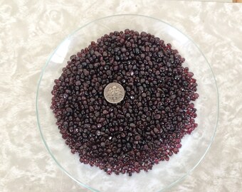 Rhodolite Garnet Gemstone Pebbles, lot of 100 tiny tumble polished stone chips for gem trees, natural craft, charms, candles, pocket pieces