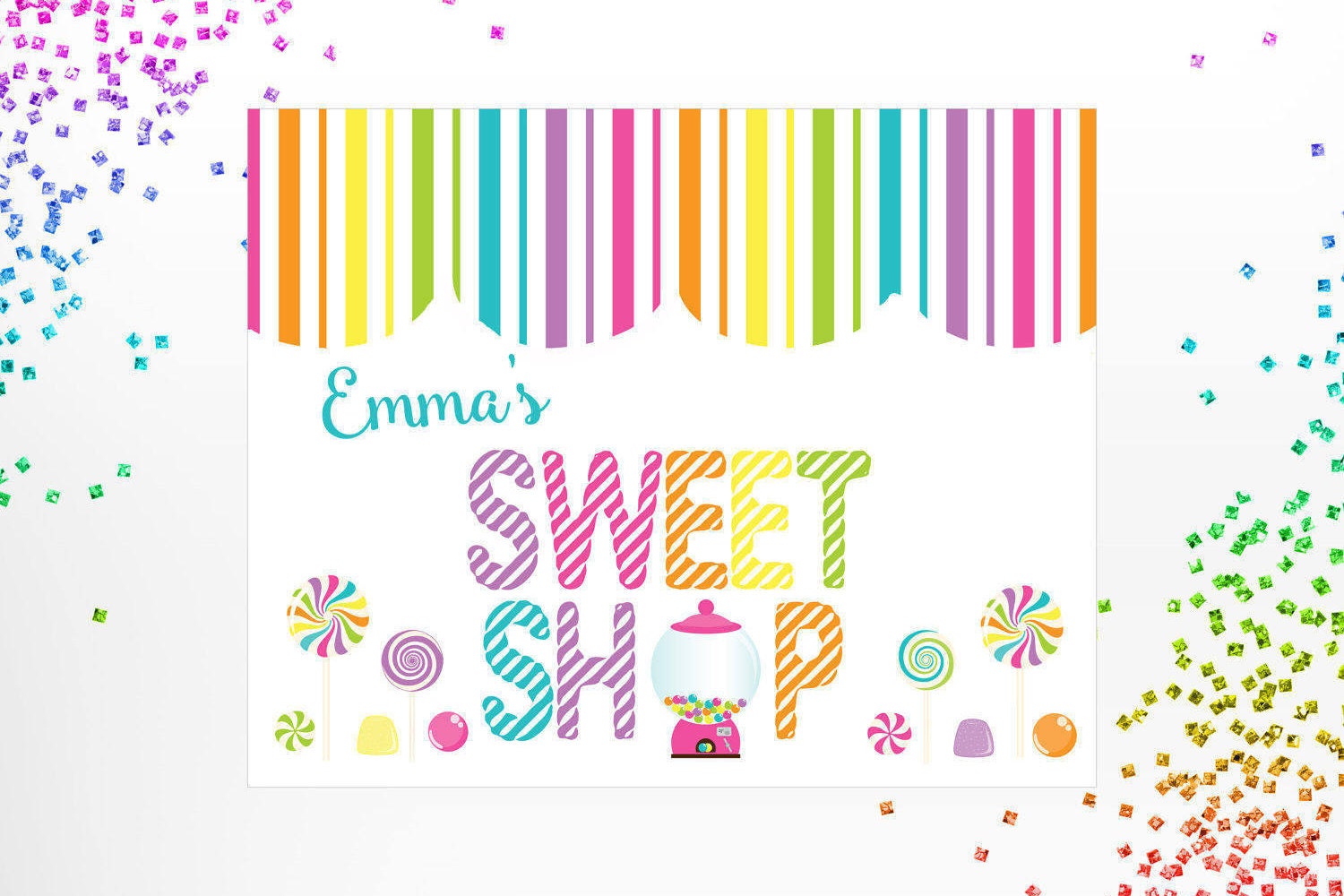 Candyland Sweet Shop Sign Printable Candy Land Candy Bar