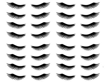 70 Eyelash stickers, Lashes decals, Beauty Party invitation seal, mother's day decor, baby girl shower, makeup party invitation seal