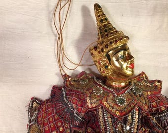 Handmade Asian Marionette Wood Puppets (set of two)