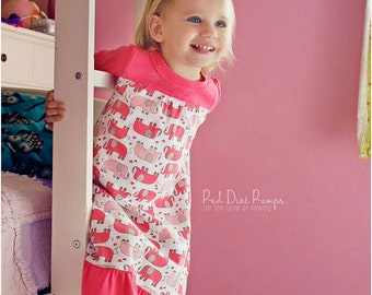 Dreamland Nightgown Sewing Pattern: Girls Nightgown Pattern, Long Nightgown Pattern