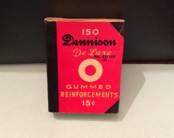 Vintage DENNISON DeLuxe No. 2 Gummed REINFORCEMENTS Empty Box