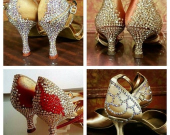 Custom Crystallizing for Dance Shoes