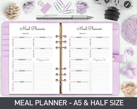 A5 Meal Planner Free Printable