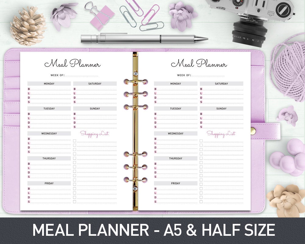 a5 meal planner printable free