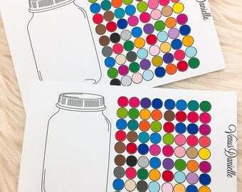 Jar Goal Tracker with Dots, Goal tracker, Goals, Mason Jar stickers, Goal Tracking, Savings tracker, weight loss tracker, Dot stickers