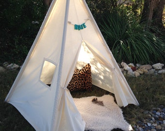 3, 4 & 5 pole teepee, add you own poles or order wood poles in separate listing and I will assemble. FREE MONOGRAMMED NAME
