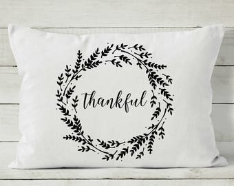Thanksgiving Pillow - Thankful Pillow - Fall Pillow Cover - Decorative Throw Pillow Cover