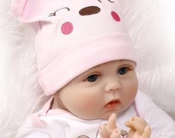 Reborn Toddler Dolls 22" Handmade Lifelike Baby Solid Silicone Vinyl Doll Soft