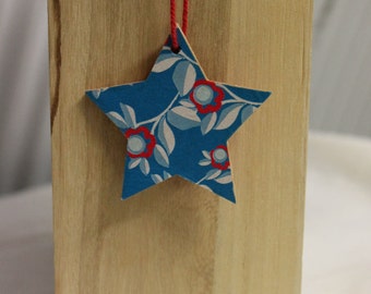 Hanging wooden star, Hanging star, Wood decoupage, Handrafted