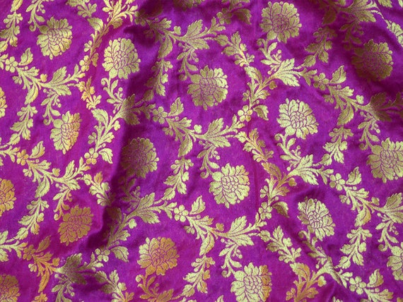 purple brocade blouse material