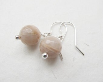 Moonstone earrings, silver earrings, moonstone jewelry
