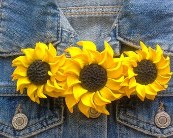 Sunflower necklace Flower bib necklace Statement necklace Floral necklace Yellow necklace Wedding necklace Bridal necklace Sunflower jewelry