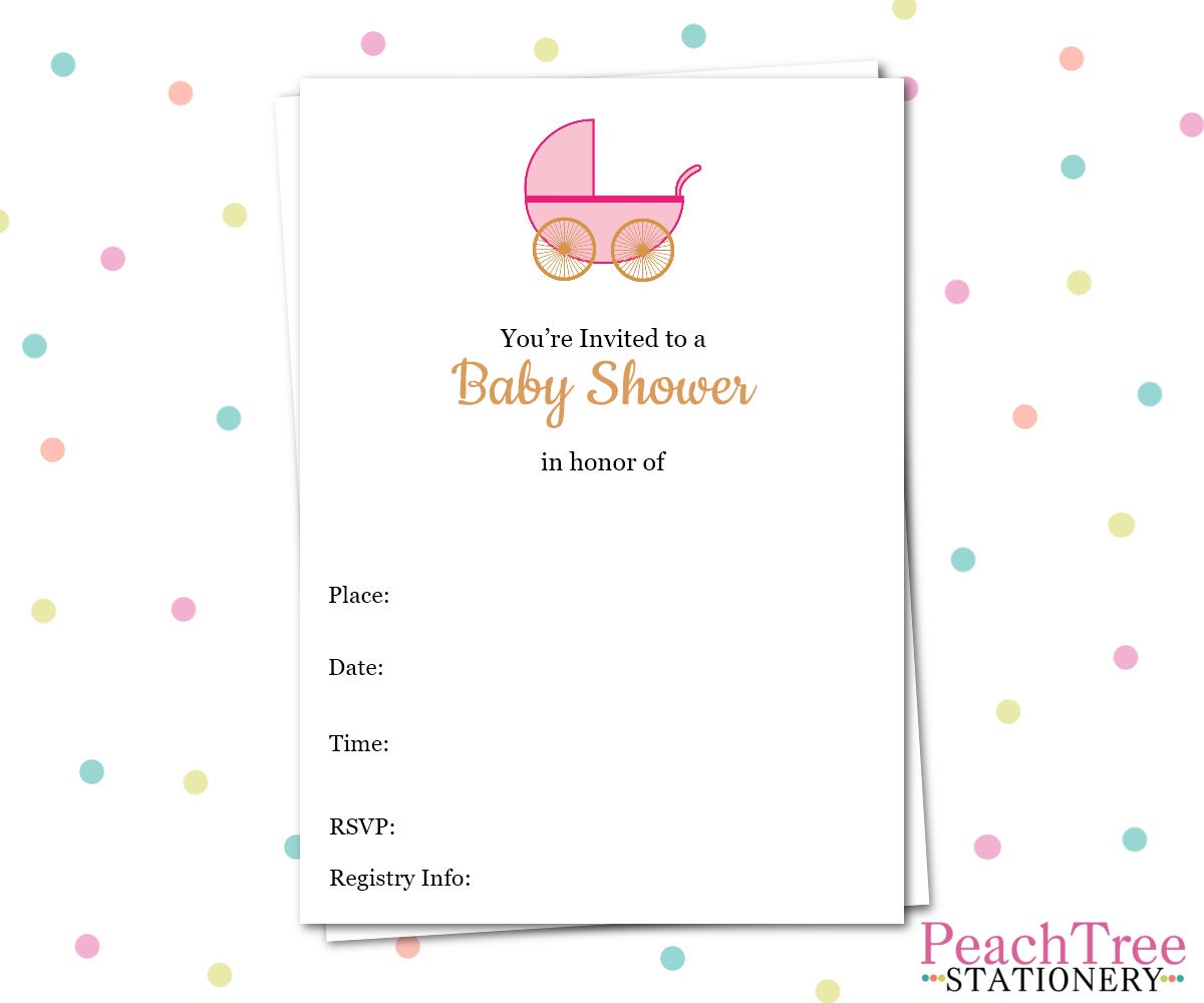 Blank Baby Shower Invitation Fill in by PeachTreeStationery