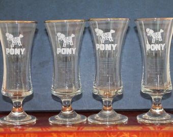 Vintage 'Pony' Glasses (set of 4)