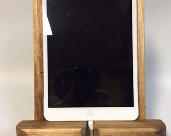 iPad stand, Tablet stand, Hands free tablet stand, Rustic iPad stand, Apple accessory, Gift for him, iPad mini stand