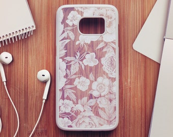 Wood Floral Samsung Galaxy S7 Case, Wood Floral Samsung Galaxy S6 Case, Floral Samsung Galaxy S5 Case, Floral Samsung Galaxy S4 Case