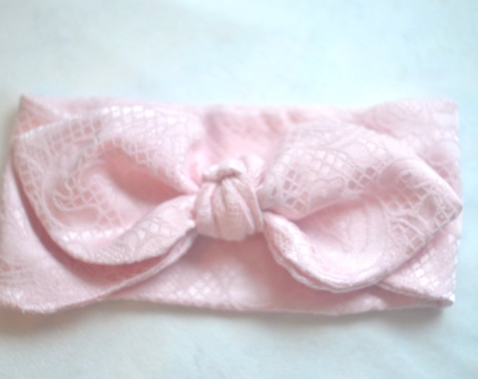 baby headband and shoes set pink lace headband pink photo prop baby set pink knot cotton headband lace shoes baby crib shoes knot headband