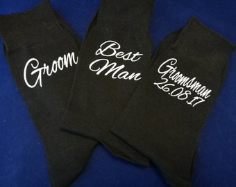 Personalised Wedding socks, groom socks, groomsman gifts, usher gift, personalized wedding socks, Best man socks, cold feet socks