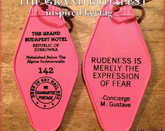 On SALE! IN PINK - The Grand Budapest Hotel Inspired Key