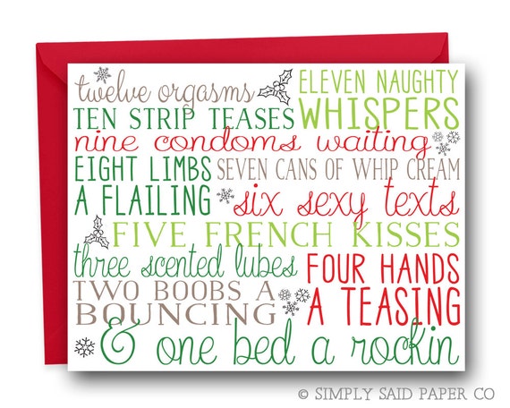 Naughty Holiday Card 12 Naughty Days Of Christmas Xmas