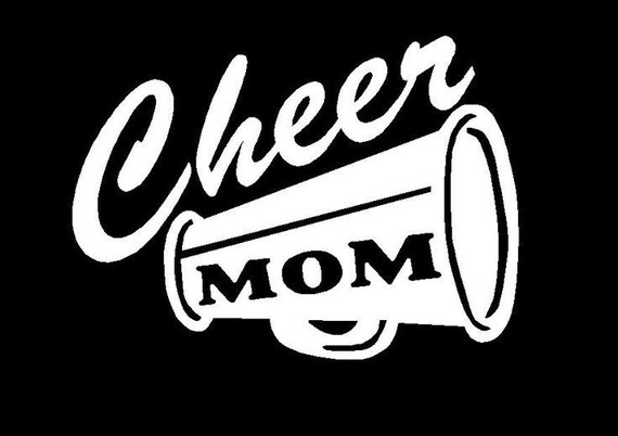 341 Die Cut Vinyl Decal Cheer Mom Horn Silhouette art 20