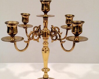Formal Candelabra Brass Candle Stick Holder, 4 Arm Candle Holder, Dining, Elegant Decor