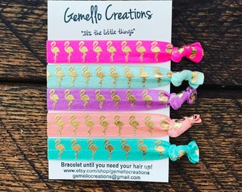 Flamingos, Flamingo Party, Flamingo, Flamingo Birthday, Hair Ties, Flamingo Hair Ties, Bracelets, Hair Ties, Hair Tie Bracelet