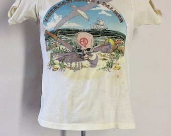 Vtg 1977 Emerson Lake And Palmer Concert T-Shirt XS/S 70s Classic Rock Band