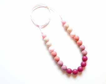 Silicone Necklace - Nursing Necklace - Toddler Necklace - Gift for New Mom - Chew Necklace - Toddler Jewelry - Baby Necklace - Chew Beads