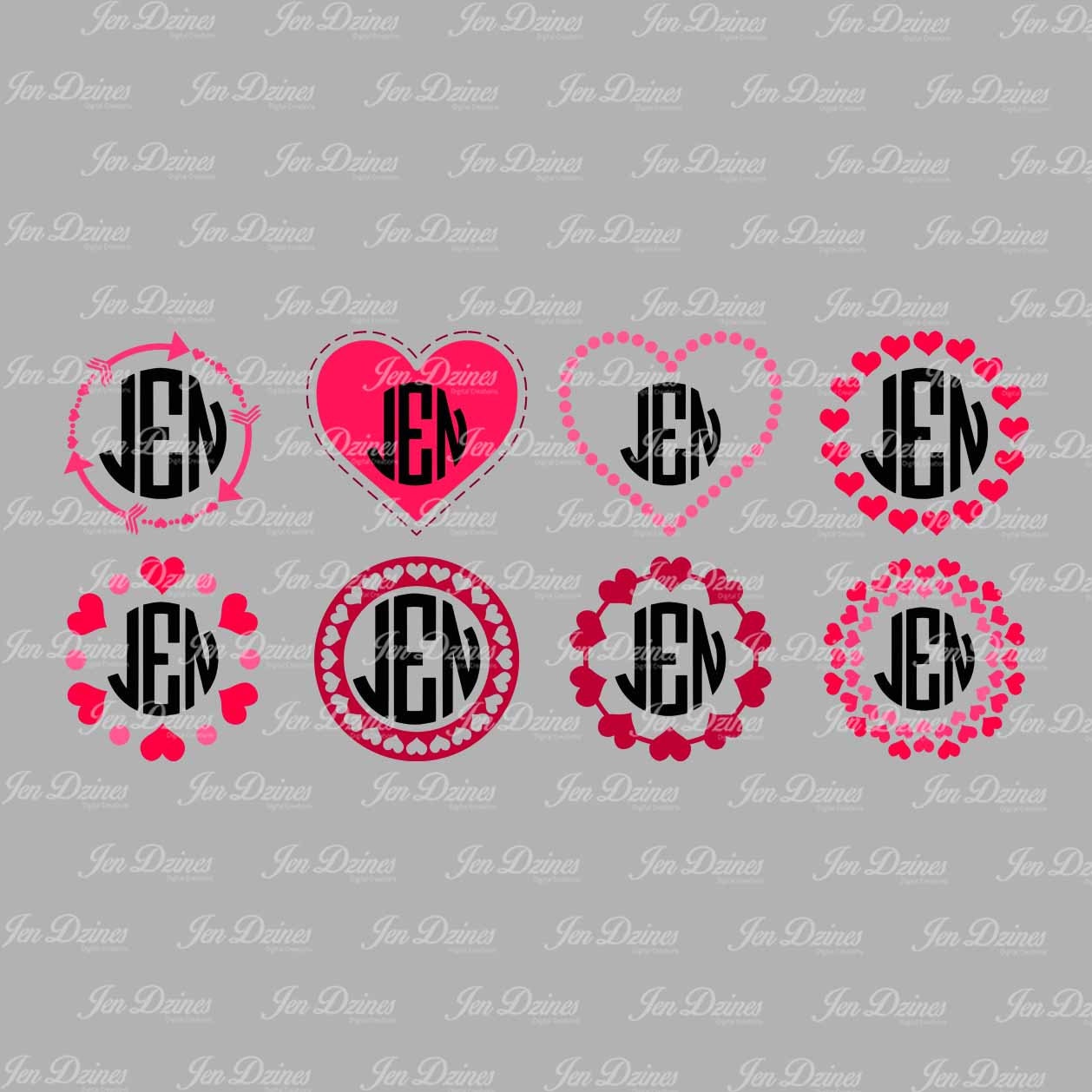 Download Heart monogram frame SVG DXF EPS svg filesvg for cricutsvg