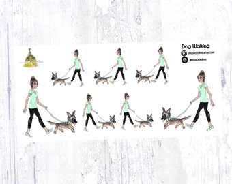 Dog Walking Sticker Set